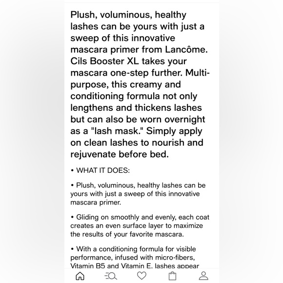 NWOT Lancôme Cils Booster XL eyelash primer. Never been opened FREE makeup bag - Picture 2 of 4